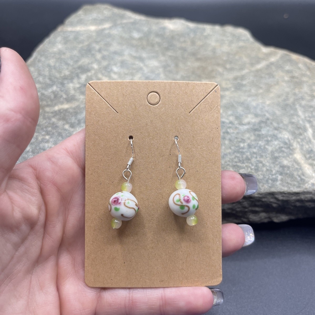 New!1点のみ＊No.193＊handmade＊earring ＊ Handmade Beaded Dangle Drop Earrings With 925 Ear Wire #B31 | eBay
