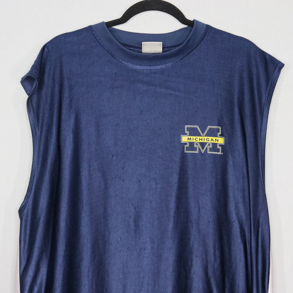 Camiseta sin mangas vintage Michigan Wolverines Pro Player para hombre XL azul NCAA sin mangas años 90 Foto 2 de 4