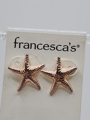 Vintage Pierced Earrings Starfish Goldtone FRANCESCA'S