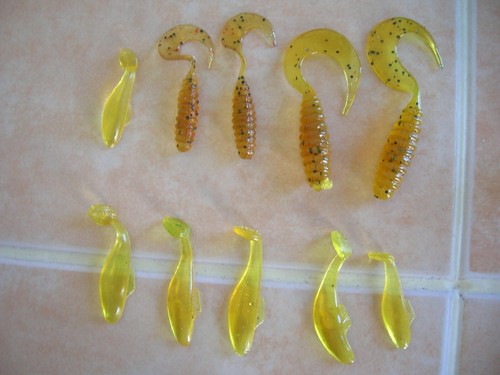 80 unused Fishing Tackle Lures lot Curly Tail Grub Worm Soft Jelly Sparkle +more - Picture 10 of 12
