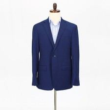 Calvin Klein 40R Blue Sport Coat Blazer Jacket Solid 2B Wool