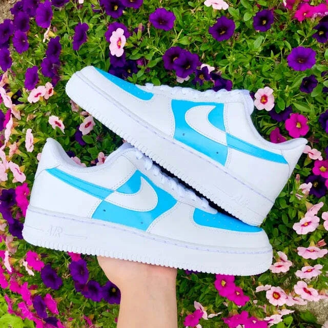 NIKE AIR FORCE 1 LOW BLANCO/AZUL - SNEAKERS NIÑOS