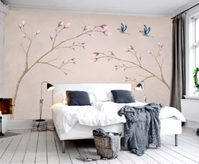 3D Flower Branch Bird KEP454 Wallpaper Mural Self-adhesive Removable Sticker Kay