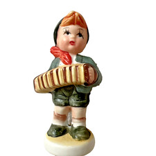 Vintage Porcelain Boy Figurine Playing Musica...