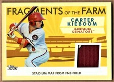 Carter Kieboom - 2019 Topps Pro Debut Fragments von Dem Bauernhof Patch RELIC RC