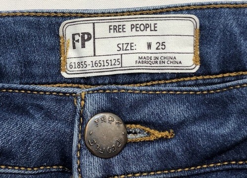 Free People Jeans Womens 25 Blue Flare Leg High Rise Raw Cut Hem 61855-16515125 - Bild 3 von 3