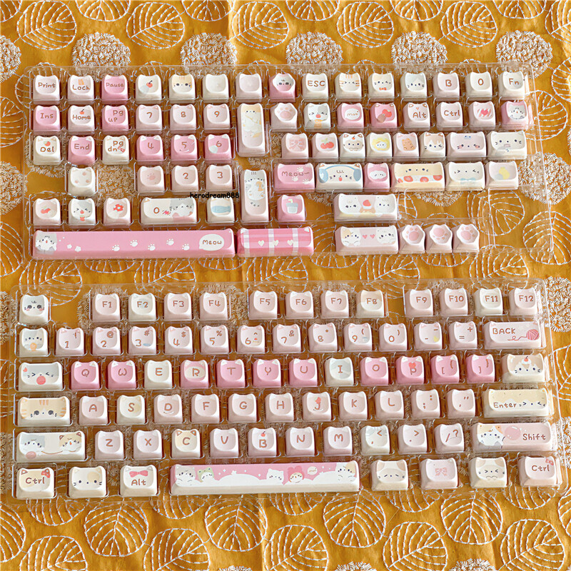 Cat Theme Cat Shape Keycaps MAO PBT Dye-sub 141 Keys New for
