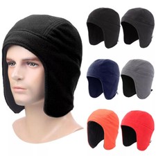 Winter Warm Hats Fleece Lined Earflap Hat Daily Beanie Watch Cap for Men Women