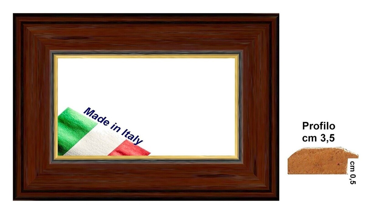 Specchio Con Cornice Da Parete Rettangolare Kate Legno Noce Scuro 50 X 70 Cm 81252426 - Foto 6