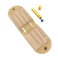 Travel Cribbage Board Game Set Foldable PU Mini Cribbage Board Game Set