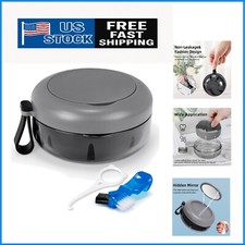 Leak-Proof Denture Cup Kit with Brush Mirror - Perfect for Travel Hygiene
