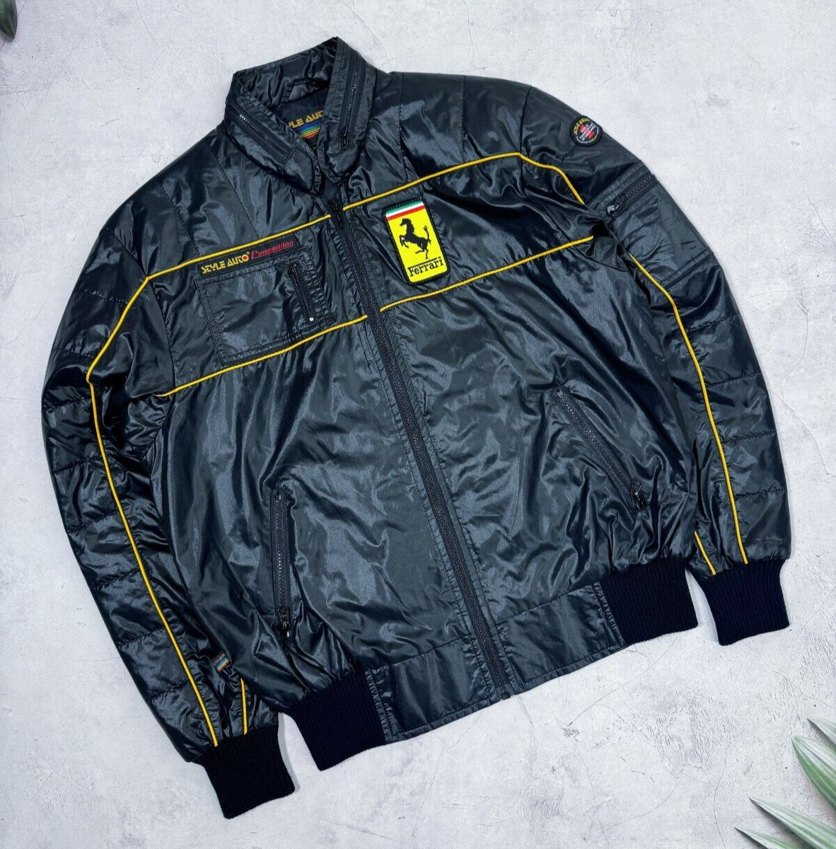 Vintage Ferrari Racing Jacket by Style Auto HONG KONG Black Vintage Ferrari Racing Jacket by Style Auto HONG KONG Black