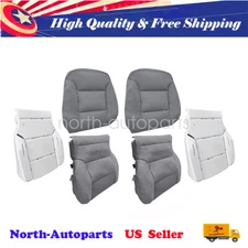 Front Cloth Seat Cover Dark Ash Gray & Foam Pad For 15-19 GMC Sierra Suburban