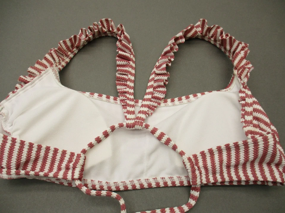 Xhilaration Size M Womens Brown Striped Wireless Padded Bikini Top Swimwear 3L - Image 4 of 4