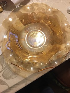 Download Carnival Glass /Depression Fruit Bowl Gold coloring | eBay