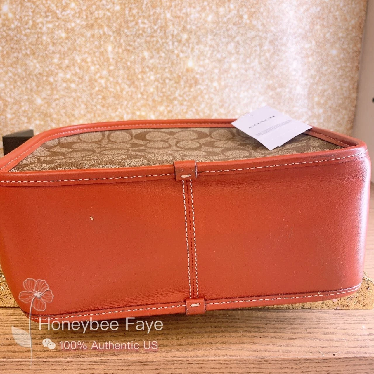 Secchio pranzo nuovo con etichette Coach X Peanuts in tela firmata con toppe CE847