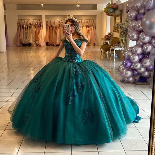 Abiti da ballo principessa Quinceanera dolci 15 16 compleanno ballo festa tulle - Foto 2 di 9