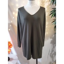 Wilfred Free Gail Olive Green Long Sleeve Knit Tunic Shirt Dress Womens Size XXS