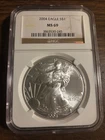 2004 $1 American Silver Eagle NGC MS69 Brown Label