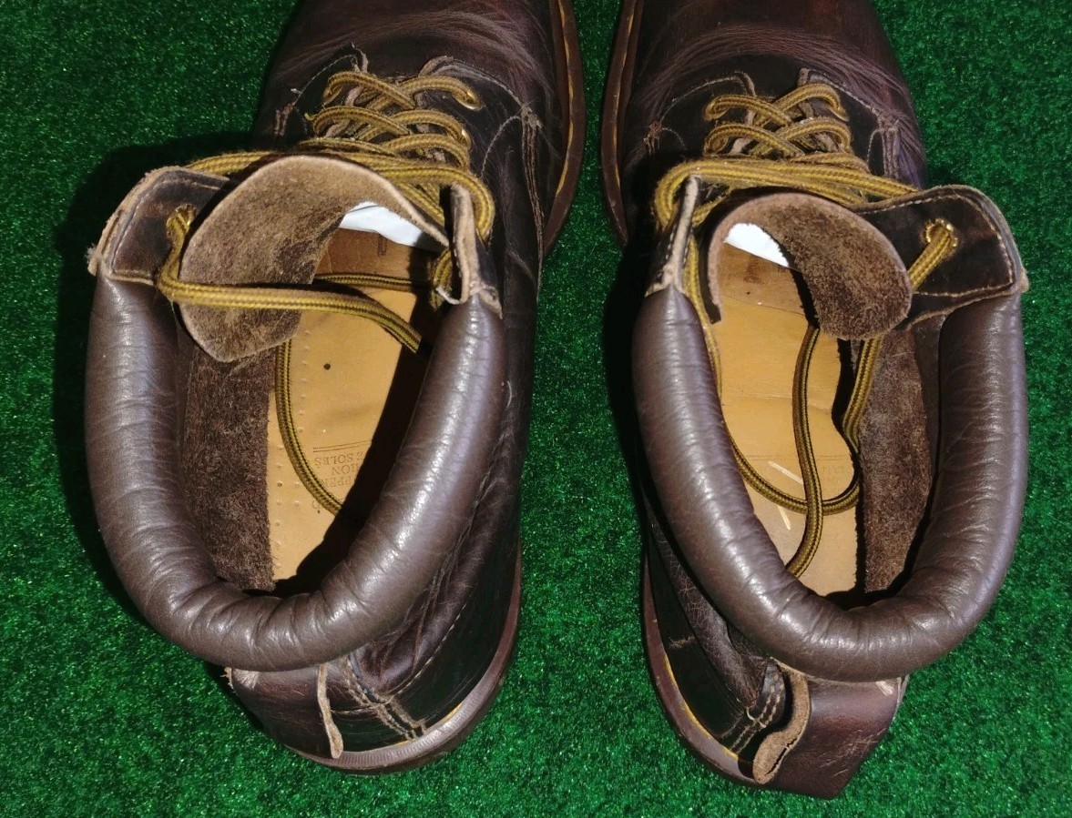 VINTAGE DR. DOC MARTENS Y2K 1990'S LACE UP MEN'S ANKLE BOOTS 10M ENGLAND thumbnail 14