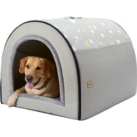 HundehüTte FüR Drinnen, 2-In-1 HundehöHle, Isoliert, FüR GroßE Hunde, Sterngrau