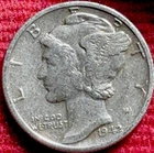 1942-D Mercury Dime Silver 10C Circulated Business Strike US Coin Uncertified 19