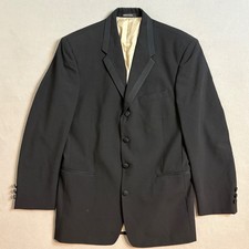 Chaps Ralph Lauren 38R Tuxedo Jacket Black 4 Button Made in USA Formal Blazer