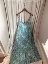 Lilly Pulitzer Heidi Cotton Maxi Dress Womens 12 Blue Pink Floral Good Greef