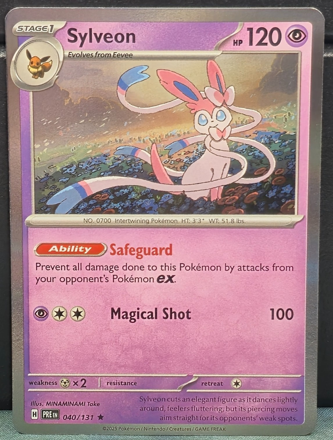 Sylveon 040/131 HOLO RARE Pokemon Prismatic Evolutions Near Mint Card Game TCG