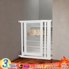 83cm Pet Gate Indoor Safe Gate For Baby Pet Puppy Cat Door Barrier Fence White