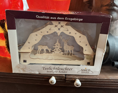 Saico Original German Teelichtleuchter Christmas Tealight Holder  Org Packaging