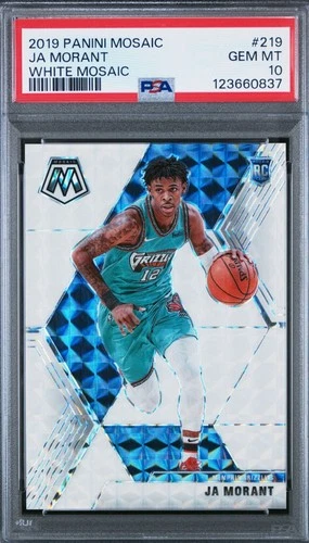 2019 Panini White Mosaic Prizm #219 Ja Morant RC Rookie 8/25 PSA 10 Grizzlies