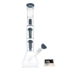 16inch Perc Glass Bong Heavy Percolate Bongs Smoking Hookah Water Pipe 14mm Bowl