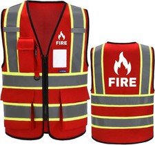 Safety Vest for Men Women, High Visibility, Reflective, 7 Pockets, ANSI/ISEA