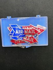 VTG Air Mail Labels Box Stack Arrow Postal Se...