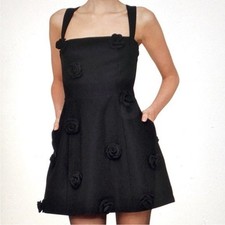 NWT Avec Les Filles Rosette AppliquéMini Dress Black Size 12