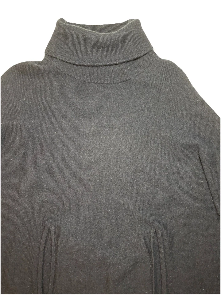 Suéter para mujer Garnet Hill de gran tamaño mezcla de lana y cachemir cuello alto XS azul marino Foto 2 de 4