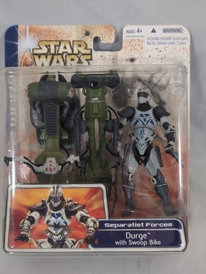 Durge with Swoop Bike Star Wars Clone Wars Figure 2003 Hasbro MIB MIP NIP