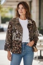 Coldwater Creek Vintage Mixed Media Ornate Patchwork Jacket Size M