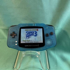 Nintendo Game Boy Advance Glacier Blue GBA IPS Backlit Screen And Battery Pack