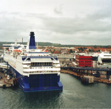 Traghetto passeggeri vintage Stena Festival al porto di Frederikshavn Danimarca Wellamo