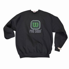 Vtg NWT Wilson 5000 Sweatshirt Mens Crewneck Made In USA 90s Brand New Black