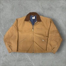 Vintage Carhartt Detroit Jacket Mens 58 Tan Work 90s 6BLJ Distress Blanket Lined