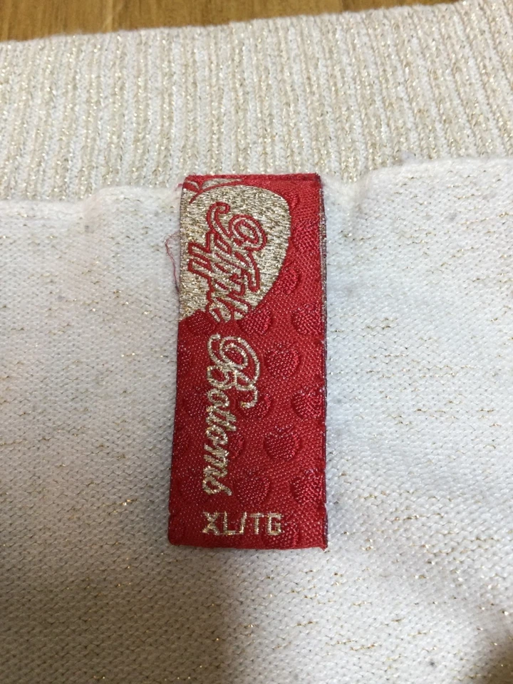 Suéter De Colección Años 90 Y2K Apple Bottoms XL V Cuello Dorado Brillo Tejido Manga Larga Foto 4 de 4