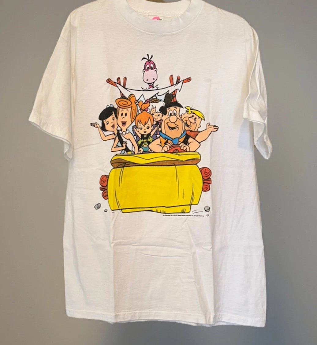 Maglietta Ufficiale The Flintstones – 100% Cotone – Taglie Forti 3XL 4XL 5XL – Nera – Merchandise Originale - 3