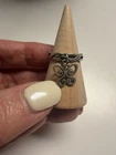 Vintage Sterling Silver James Avery Butterfly Charm Dangle Ring Size 4-4.5 w/box
