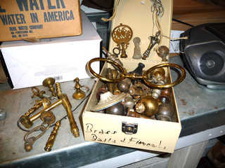 17lb Lot Vintage Lamp Metal Parts Repair Restore Art Craft Chain Arms socket