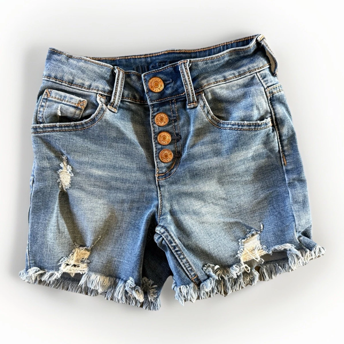 Short en Jean Style Paperbag pour Fille GREAT GOALS GREAT WORLD - Gris