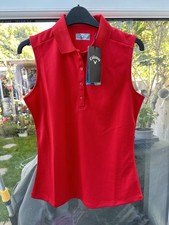 Image of BNWT Callaway Opti-dri Womens sleeveless Polo Size small True Red - free postage