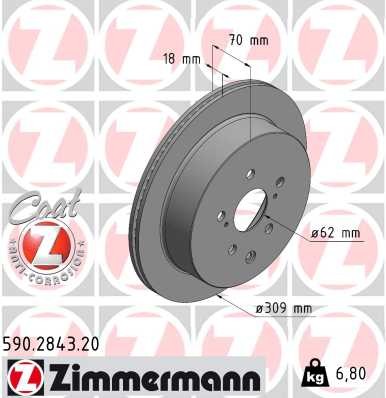 ZIMMERMANN 590.2843.20 Brake Disc for LEXUS - Bild 3 von 3